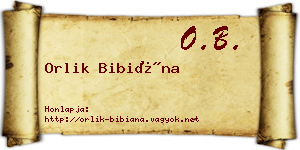 Orlik Bibiána névjegykártya